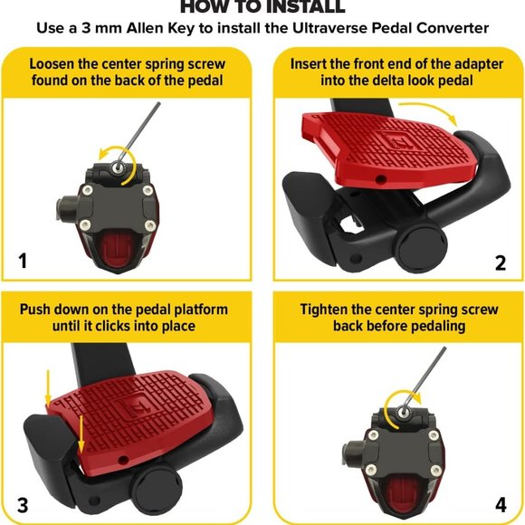 NIB - Ultraverse Pedal Converter Adapter Compatible with Peloton Bike & Bike - Picture 7 of 10